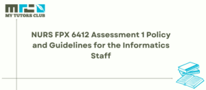 Read more about the article NURS FPX 6412 Assessment 1 Policy and Guidelines for the Informatics Staff