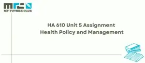 Read more about the article HA 610 Unit 5 Assignment Health Policy and Management