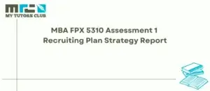 Read more about the article MBA FPX 5310 Assessment 1 Recruiting Plan Strategy Report