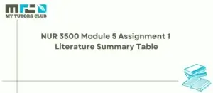 Read more about the article NUR 3500 Module 5 Assignment 1 Literature Summary Table