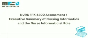 Read more about the article NURS FPX 6400 Assessment 1 Executive Summary of Nursing Informatics and the Nurse Informaticist Role