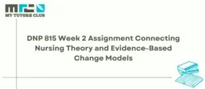 Read more about the article DNP 815 Week 2 Assignment Connecting Nursing Theory